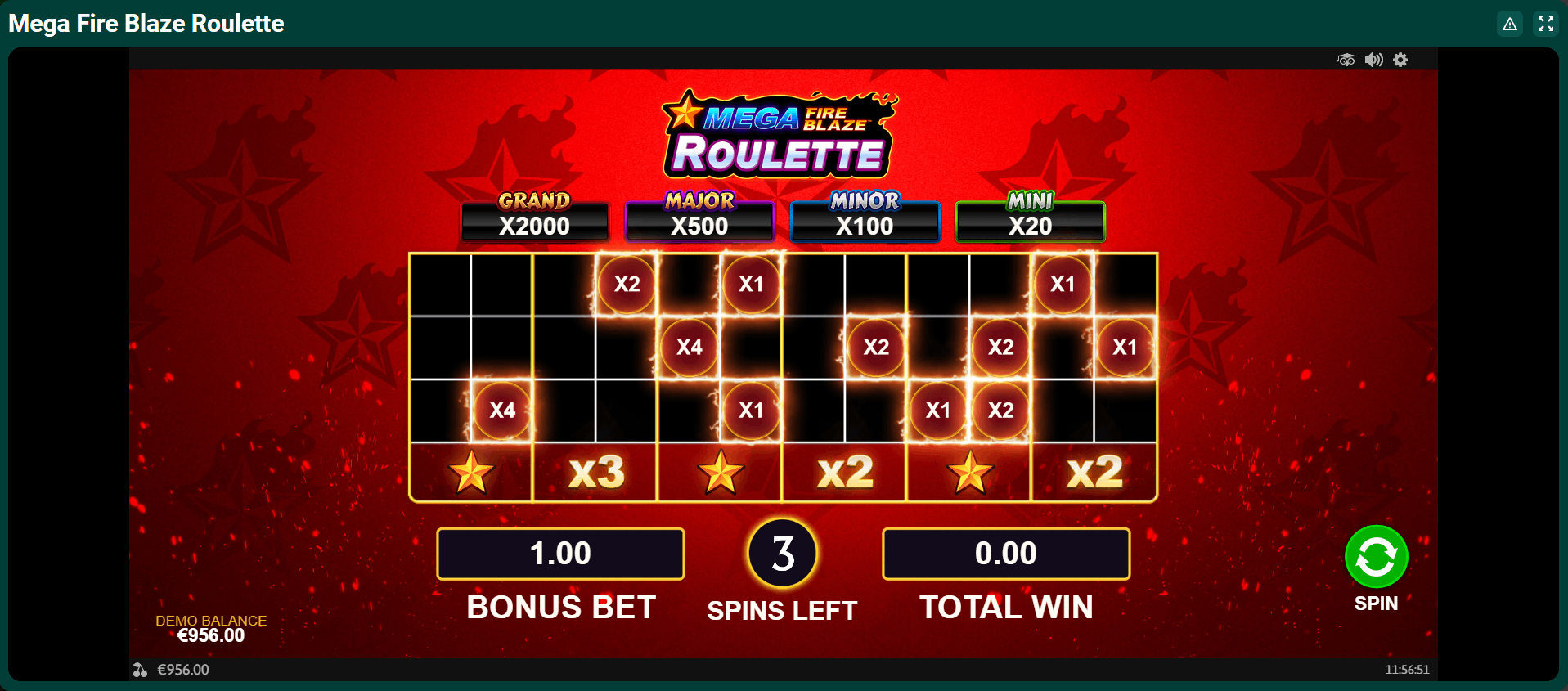 Mega Fire Blaze Roulette - Bonus Round